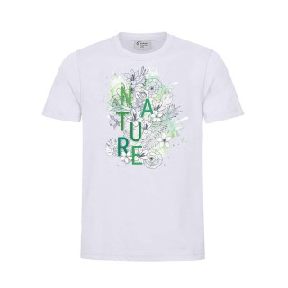 T-shirt blanc blanc  une jolie signature de la nature un design moderne