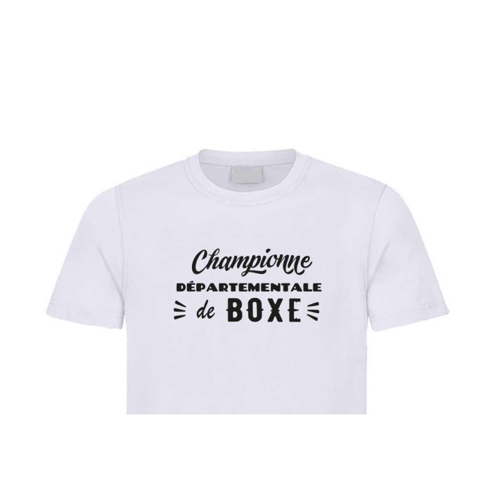 T-shirt blanc blanc du CHAMPION   
DE BOXE