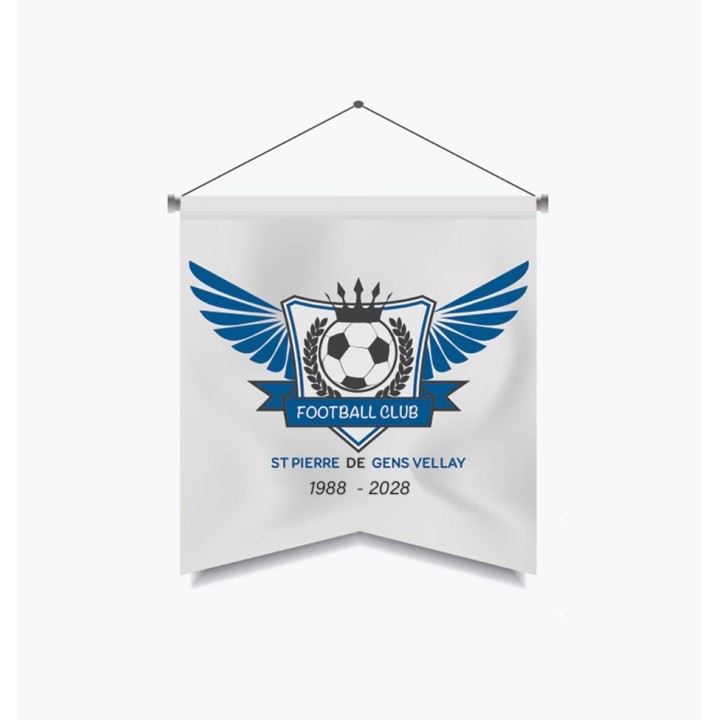 Fanion en papier indéchirable blanc personnalise club football