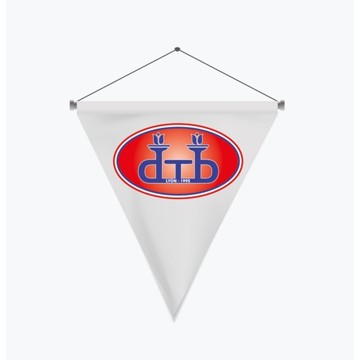 Fanion en papier indéchirable blanc personnalise association Grenoble