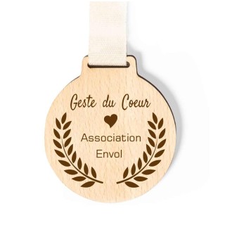 MEDAILLE EN BOIS NATUREL GRAVEE PAR
IMPRIMEUR GRAVEUR DES ALPES.FR A GRENOBLE