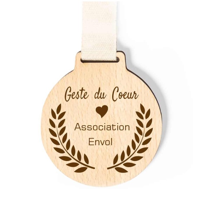 MEDAILLE EN BOIS NATUREL GRAVEE PAR
IMPRIMEUR GRAVEUR DES ALPES.FR A GRENOBLE