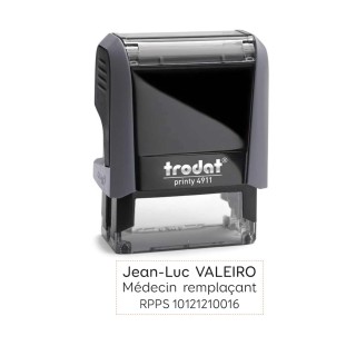 tampon encreur, Printy 4911,  trodat france  3 lignes texte,  imprimeur-graveur-des-alpes.fr