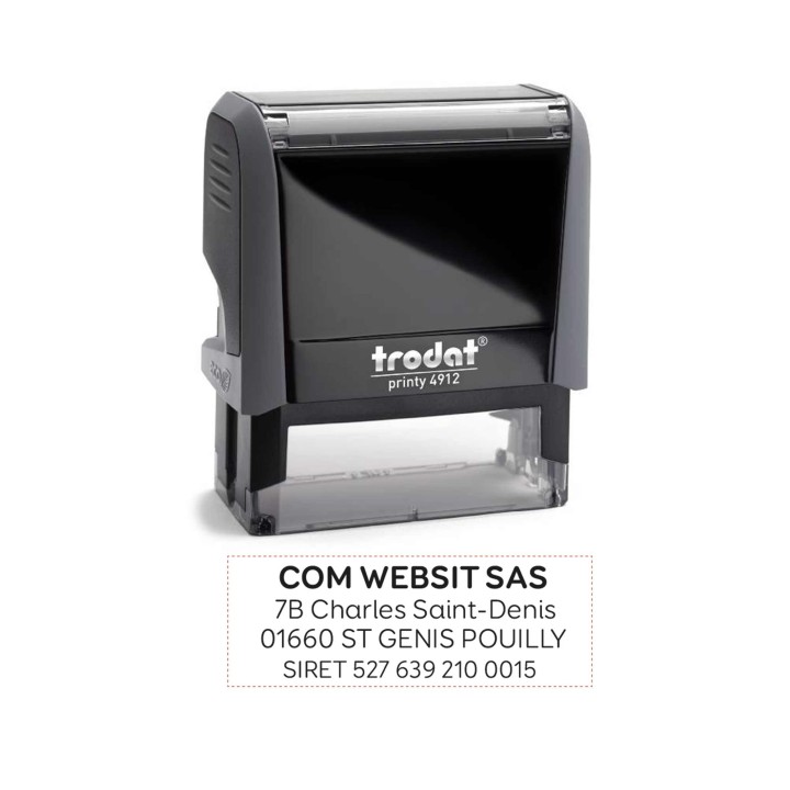 Printy 4912, tampon encreur 1à 4 lignes de texte