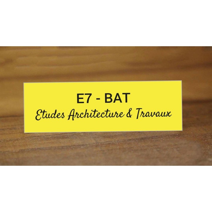 plaque de porte, Jaune, lettres noires