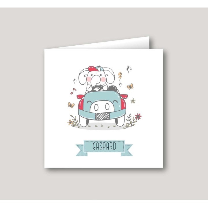 faire part de naissance, arrivée de bébé en fanfare