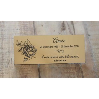 plaque Or funéraire et de columbarium, rose bouton