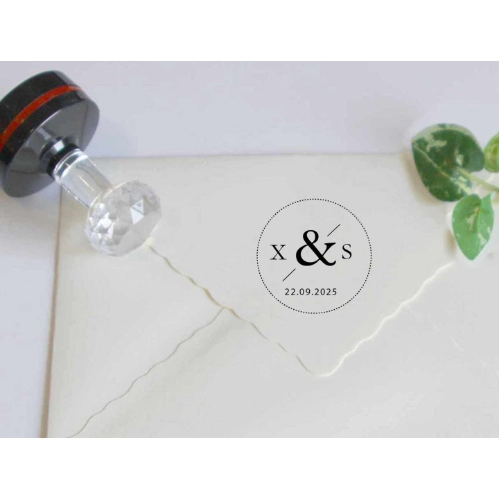 Tampon rond esperluette design  mariage scrapbooking