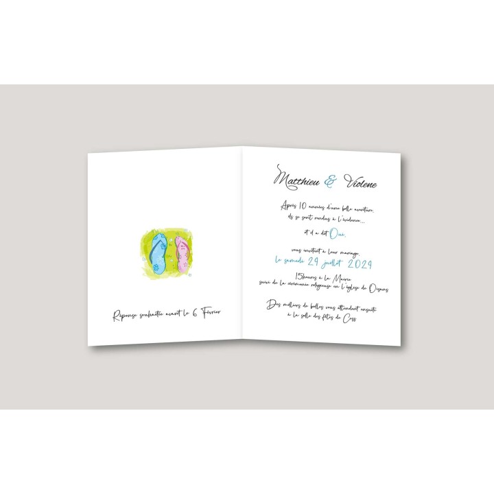 annonce mariage  graphisme les les tongs