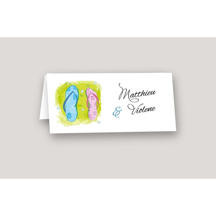 marque-place mariage  design les tongs
