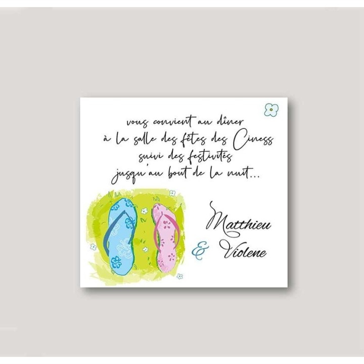carte invitation mariage  graphisme les tongs