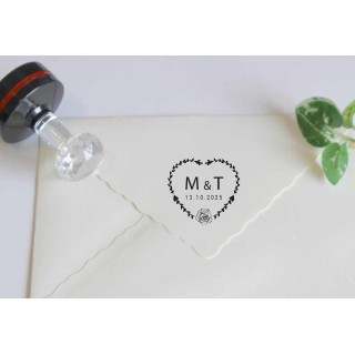 tampon mariage cœur amour faire part