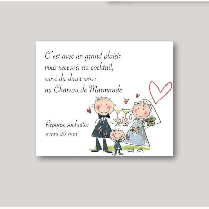 Carte invitation diner papa & maman