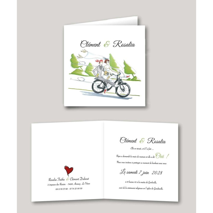 carte invitation mariage en Solex
