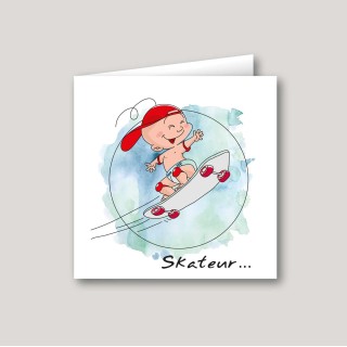 faire part de naissance,  bébé SKATEUR