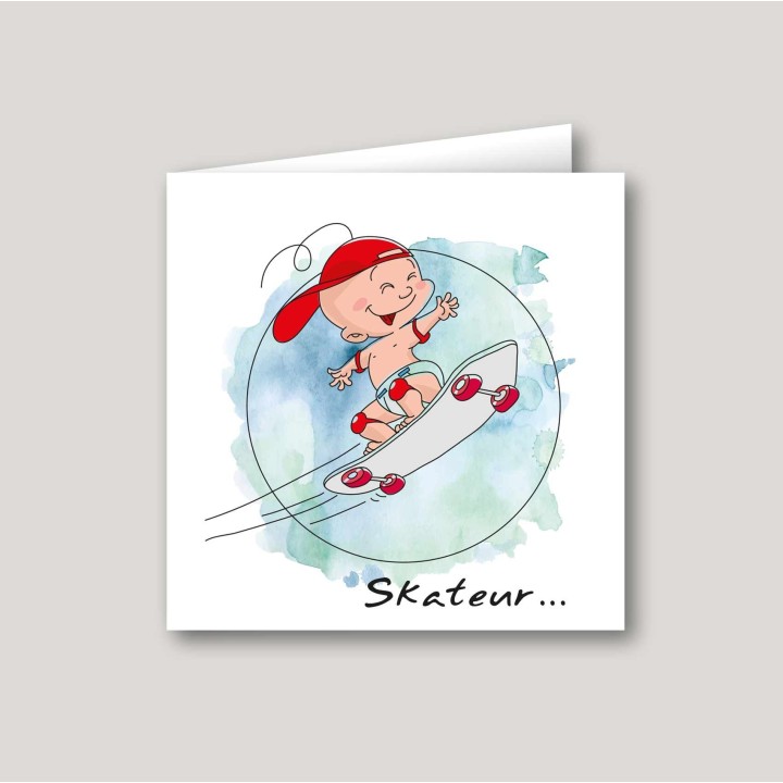 faire part de naissance,  bébé SKATEUR