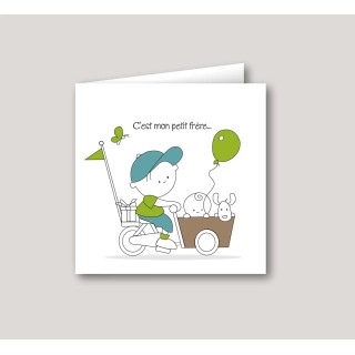 faire part de naissance, grand Frère promène Bébé