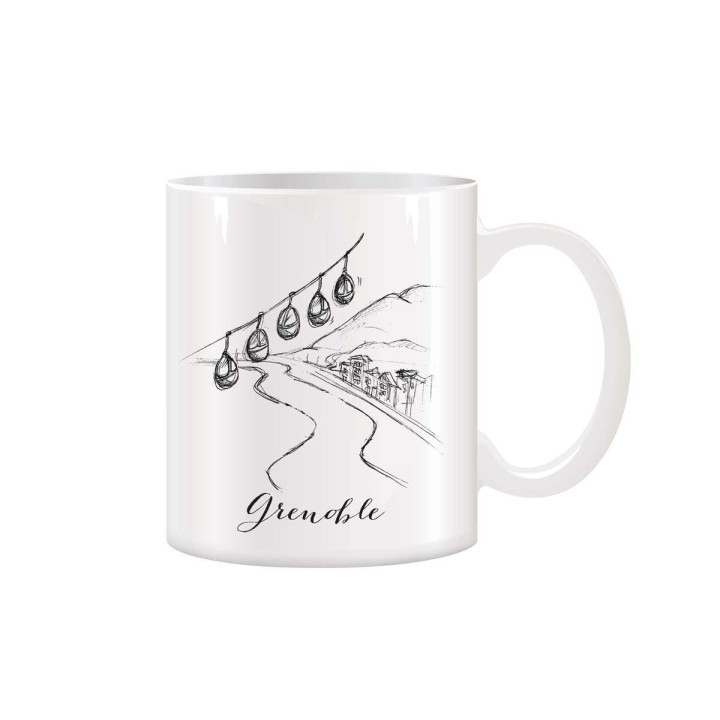 Mug blanc en céramique personnalise, cadeau promotionnel, grenoble