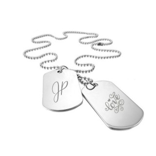 COLLIER PLAQUE STYLE MILITAIRE, DOG TAG personnalisée