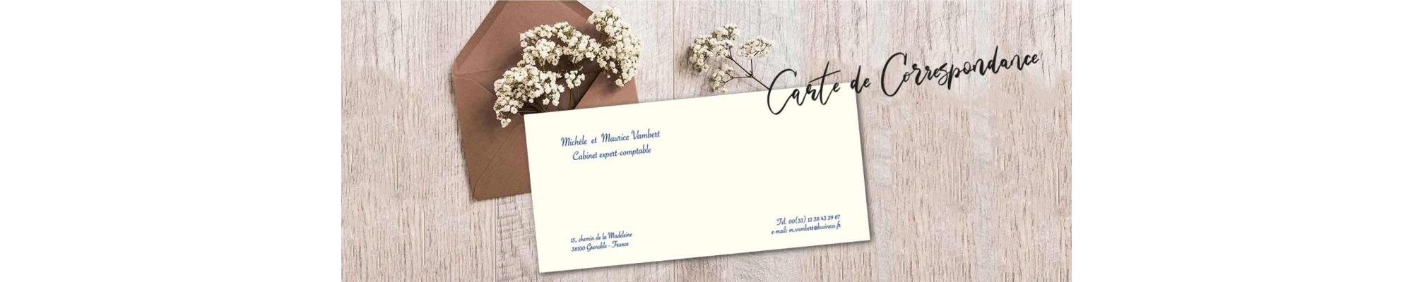 carte de correspondance imprimée en France papier écolo de qualité